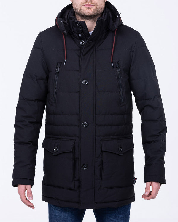 Cabano Tall Quilted Parka Jacket (plain black)