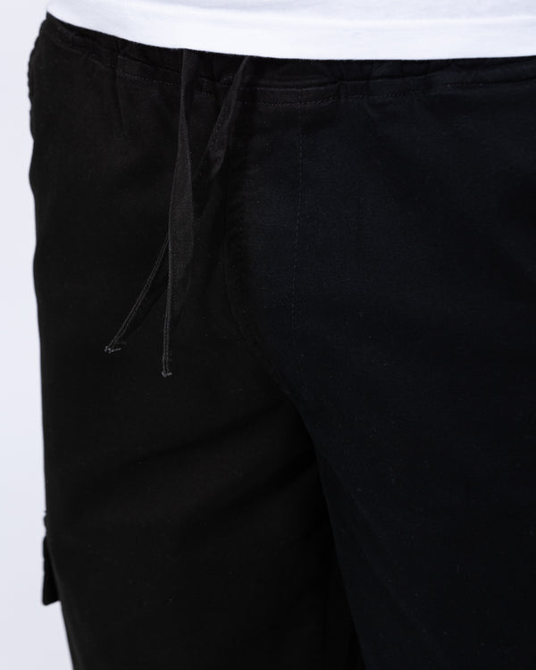 2t Fabio Regular Fit Tall Stretch Cargo Trousers (black)