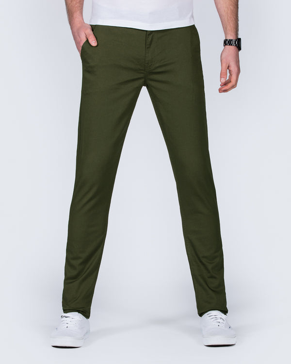 2t Oliver Slim Fit Tall Chinos (dark khaki)