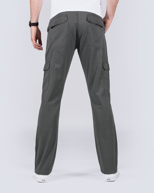 2t Dylan Slim Fit Tall Cargo Trousers (dark grey)