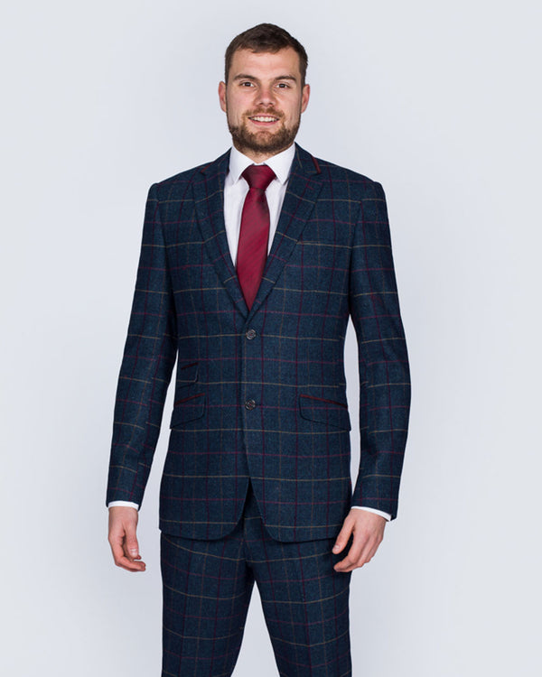 Skopes Slim Fit Tall Suit (aqua/wine)