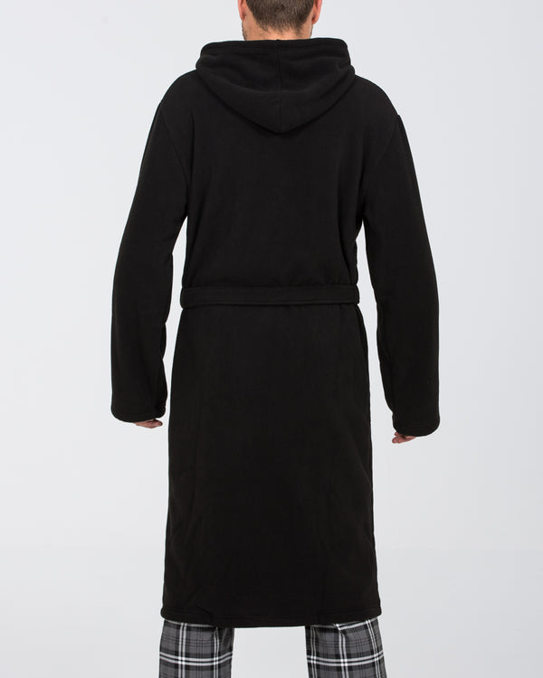 2t Tall Fleece Hooded Dressing Gown (black/charcoal)