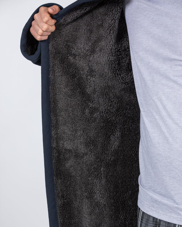 2t Tall Fleece Hooded Dressing Gown (navy/charcoal)