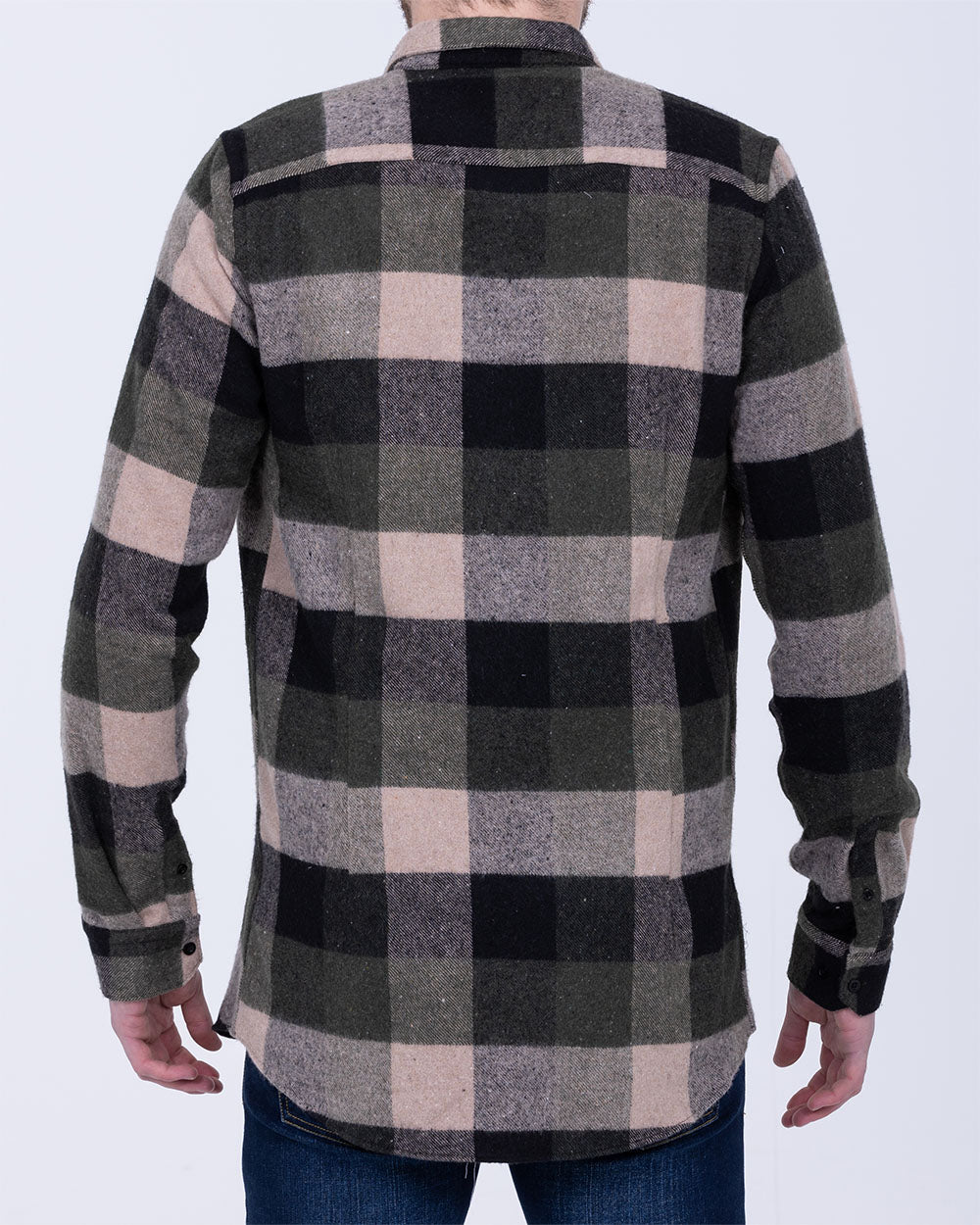2t Fred Slim Fit Long Sleeve Over Shirt (khaki check)
