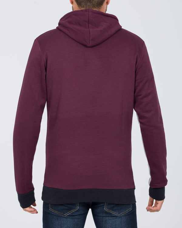 2t Cut and Sew Pullover Tall Hoodie (plum)