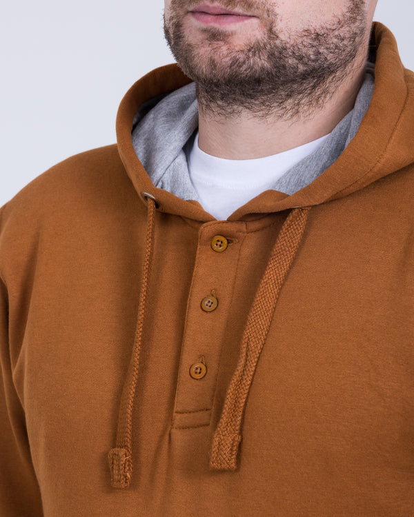 2t Pullover Tall Quarter Button Hoodie (mustard)