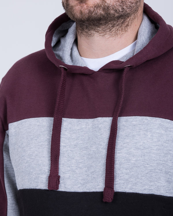 2t Pullover Tall Striped Hoodie (burgundy)