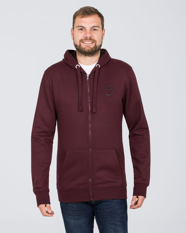 2t Atoms Zip Up Tall Hoodie (burgundy)