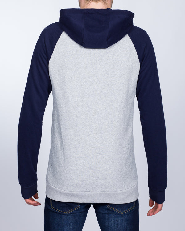 2t Zip Up Tall Riley Raglan Hoodie (navy/grey)