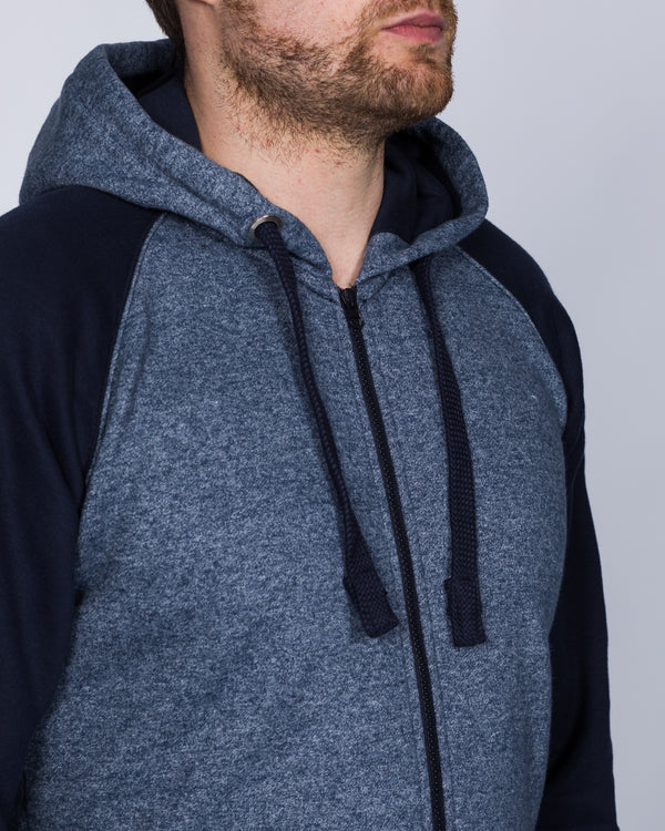 2t Zip Up Tall Raglan Hoodie (denim/navy)