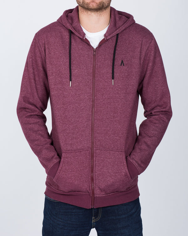 2t Zip Up LW Tall Hoodie (burgundy)