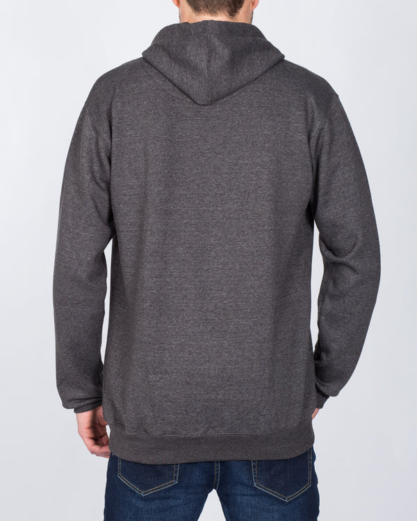 2t Zip Through Tall Hoodie (charcoal marl)