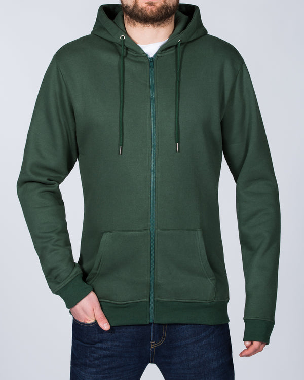 2t Zip Up Tall Hoodie (dark green)