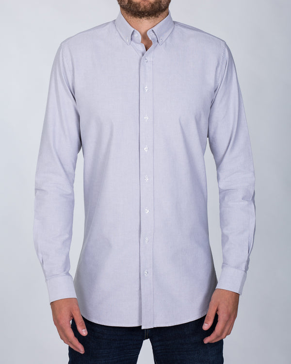 2t Oxford Slim Fit Long Sleeve Tall Shirt  (grey)