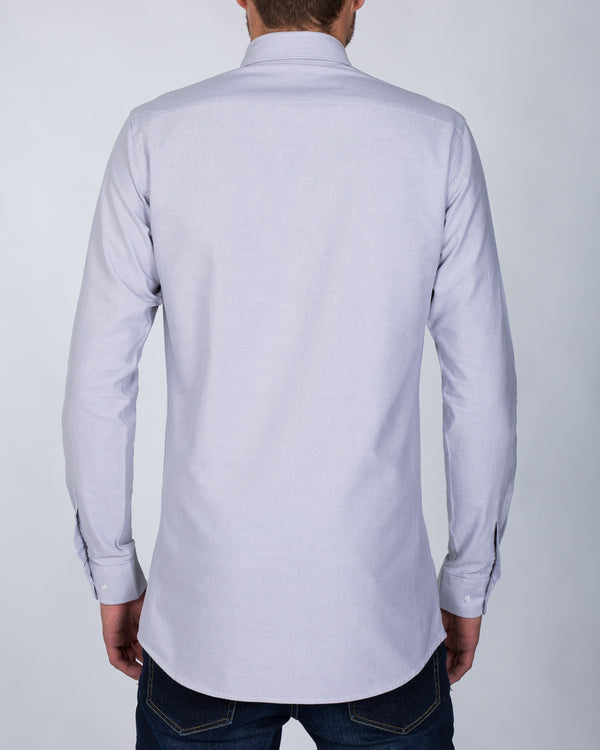 2t Oxford Slim Fit Long Sleeve Tall Shirt  (grey)