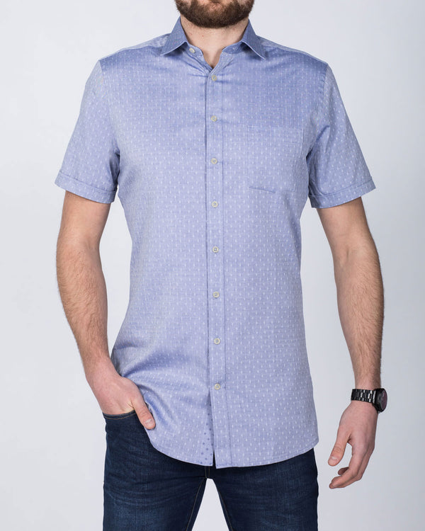 2t Short Sleeve Tall Shirt (blue pattern)