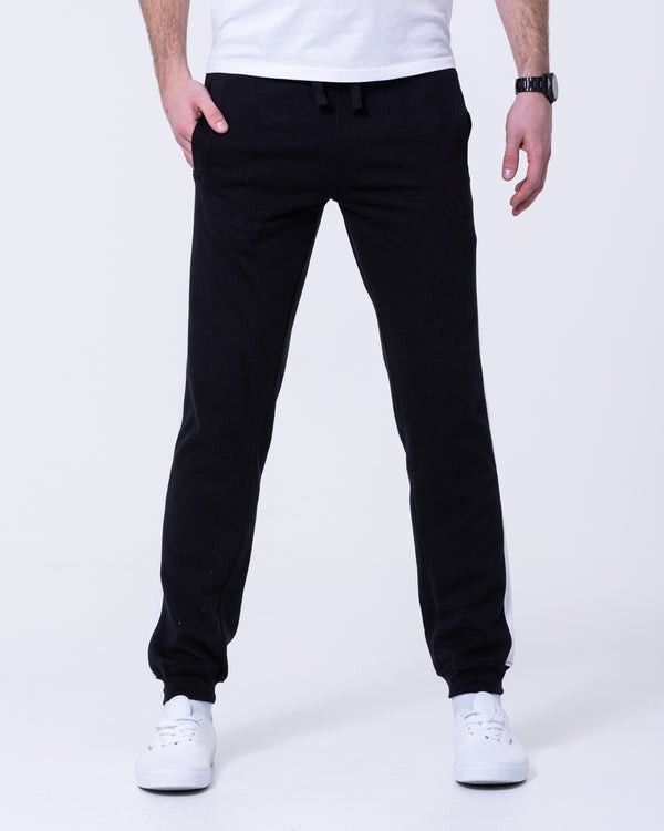 2t Colin Striped Regular Fit Tall Joggers (black)