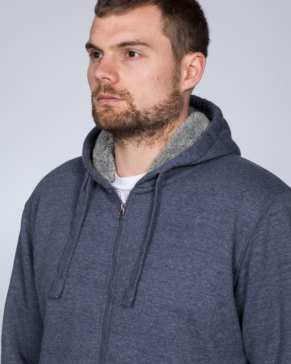 2t Zip Up Tall Sherpa Hoodie (denim)