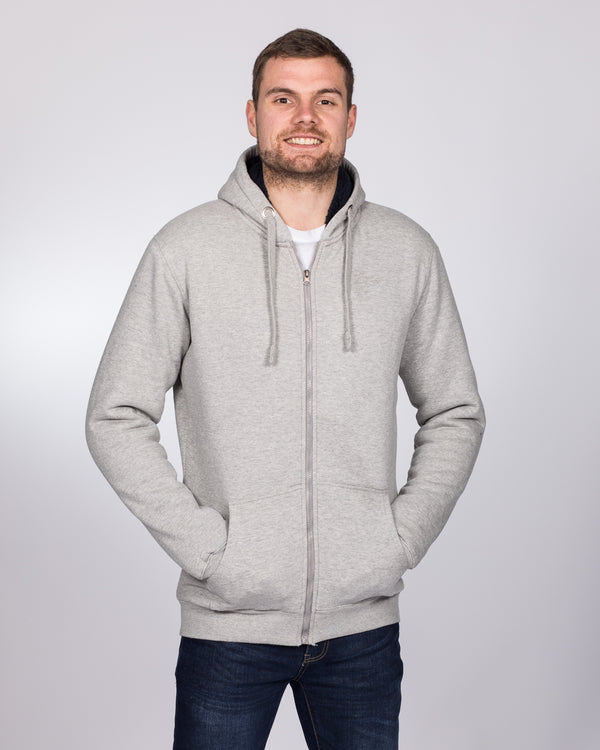 2t Zip Up Tall Sherpa Hoodie (heather grey)