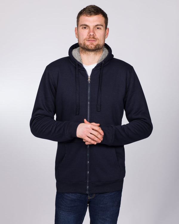 2t Zip Up Tall Sherpa Hoodie (navy)