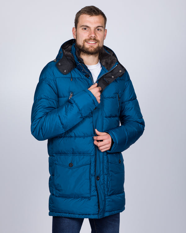 Cabano Tall Quilted Parka Jacket (royal blue)