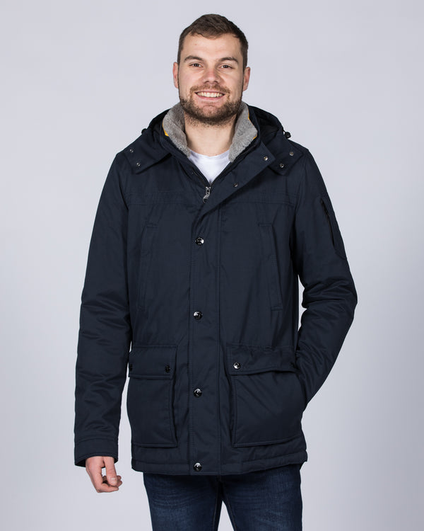 Cabano Tall Cotton Blend Coat (navy)