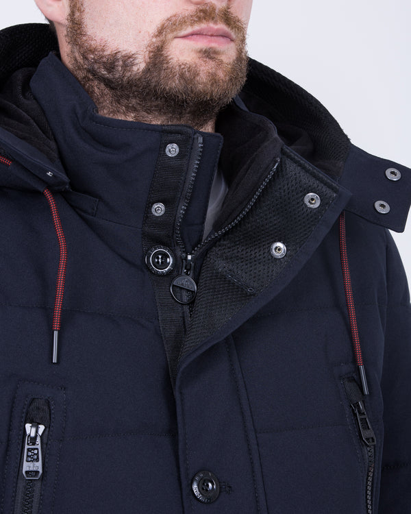 Cabano Tall Quilted Parka Jacket (plain navy)