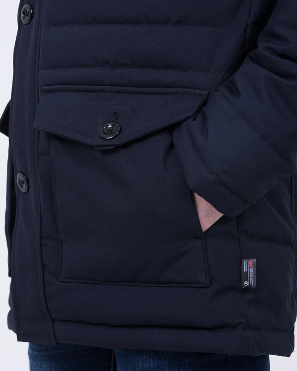 Cabano Tall Quilted Parka Jacket (plain navy)