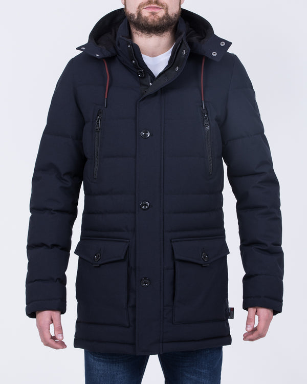 Cabano Tall Quilted Parka Jacket (plain navy)