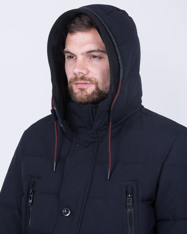 Cabano Tall Quilted Parka Jacket (plain navy)
