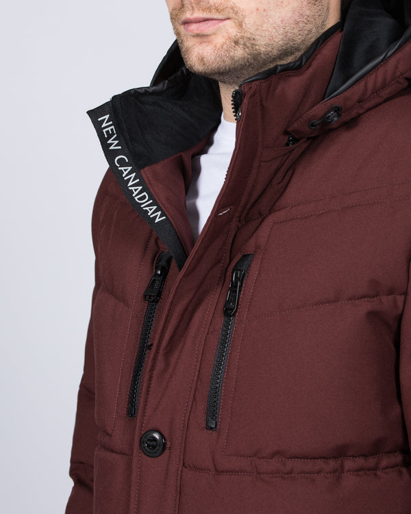 Cabano Tall Puffer Jacket (maroon)