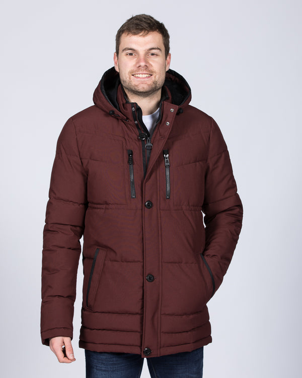 Cabano Tall Puffer Jacket (maroon)