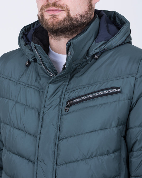 Cabano Tall Lightweight Puffer Jacket (bottle green)