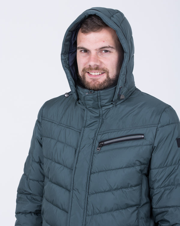 Cabano Tall Lightweight Puffer Jacket (bottle green)