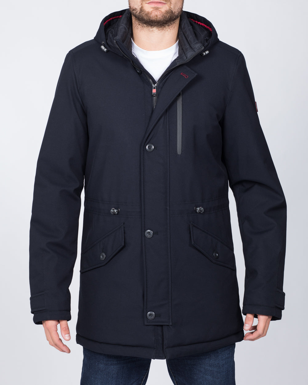 Cabano Tall Wool Look Extra Long Longer Parka Jacket navy Tall Mens Clothing 2tall