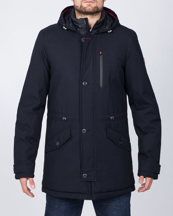 Cabano Tall Wool Look Parka Jacket (navy)