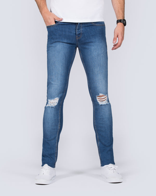 2t Connor Skinny Fit Ripped Jeans (stonewash)