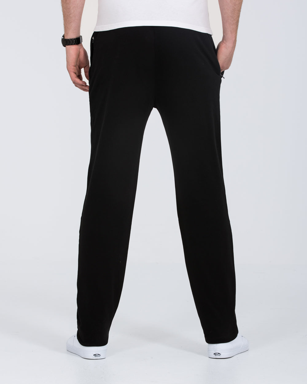 2t Joe Regular Fit Tall Extra Long Open Hem Mens Joggers (black