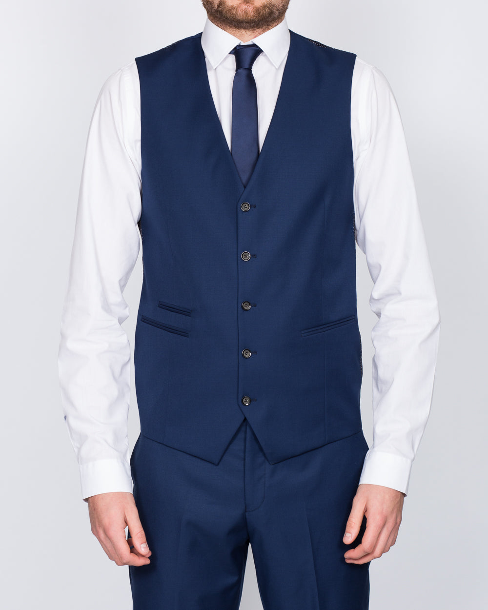 Skopes Slim Fit Wool Tall Suit Waistcoat (royale blue)
