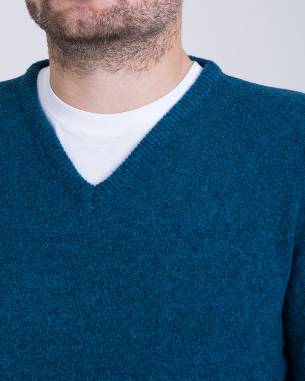 2t Tall Lambswool V-Neck Jumper (mallard)