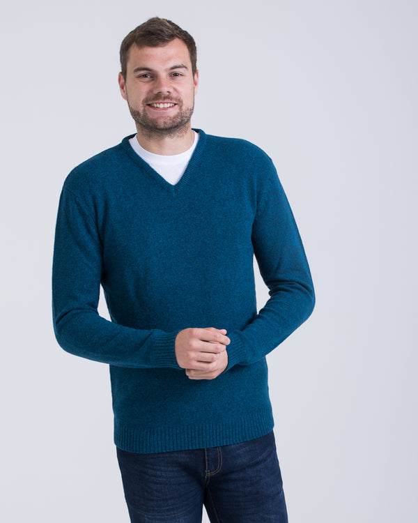 2t Tall Lambswool V-Neck Jumper (mallard)