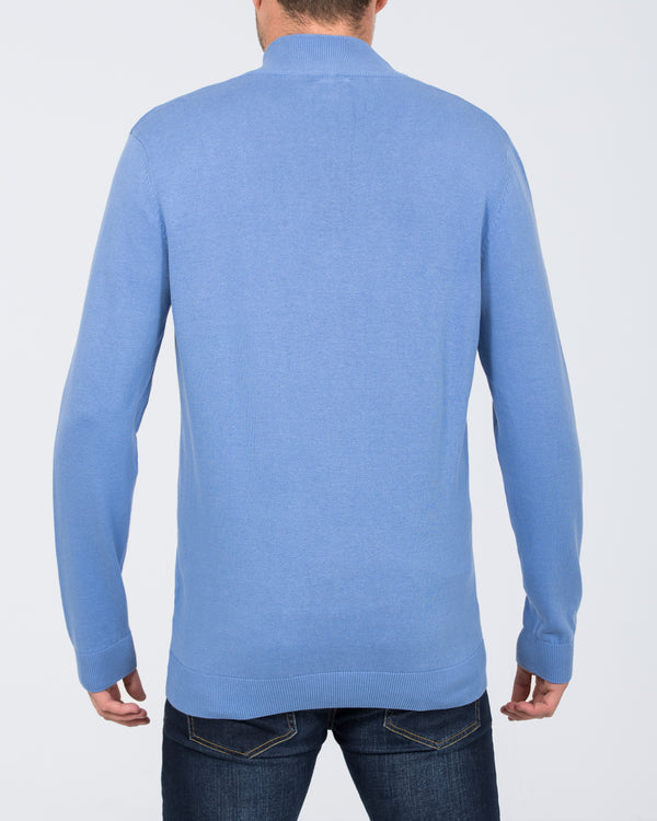 2t Altis Quarter Zip Tall Jumper (mid blue)