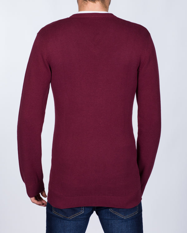 2t Cotton V-Neck Tall Jumper (mulberry)