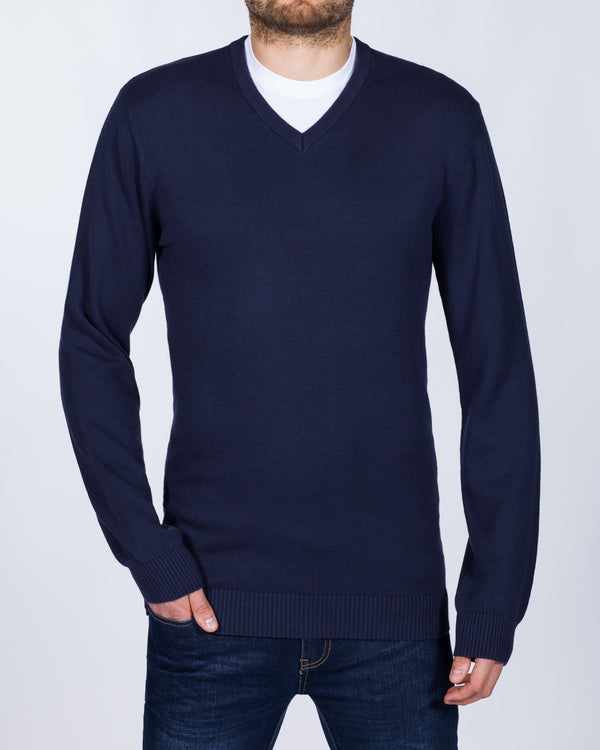 2t Cotton V-Neck Tall Jumper (navy)