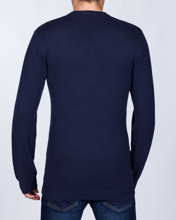 2t Cotton V-Neck Tall Jumper (navy)