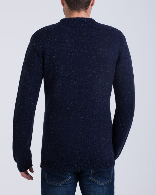 2t Aran Crew Neck Lambswool Jumper (navy)