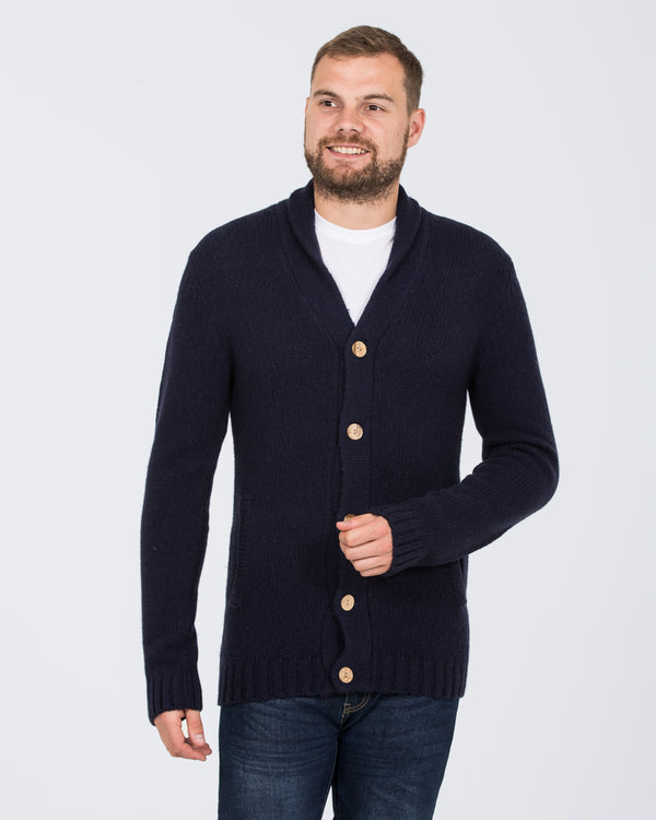 2t Tall Lambswool Cardigan (navy)