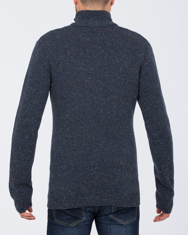 2t Tall Lambswool Aran Quarter Zip Jumper (indigo)