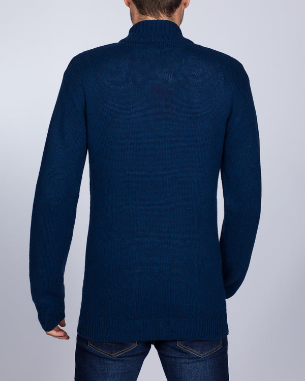 2t Tall Merino Quarter Zip Jumper (indigo)