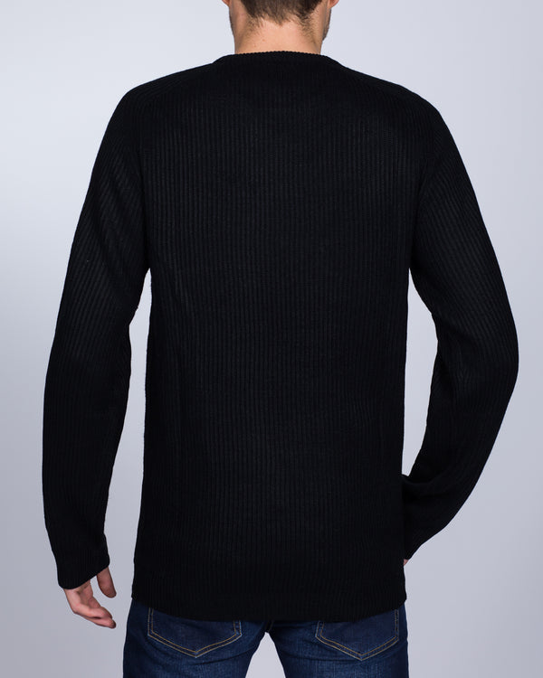 2t Textured Crew Neck Jumper (black)